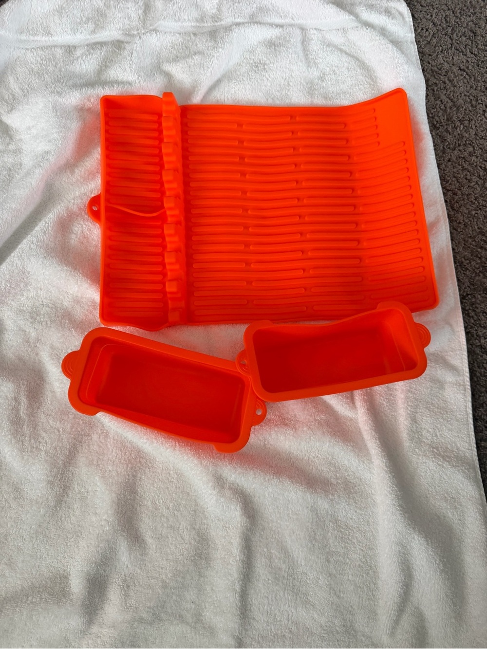 Unbranded Orange Silicone Tablet Stand with Two Matching Accessory Trays